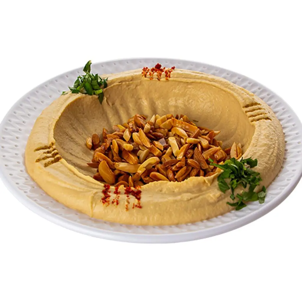 Smooth Hummus with Tahini and Almonds